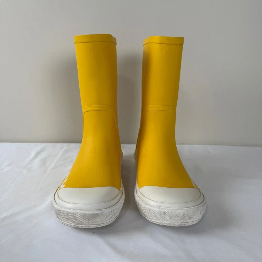 Burberry Kids Yellow Rubber Logo Rain‎ Boots Size EU32 US13.5-1